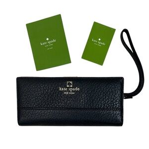 NWT KATE SPADE Southport Avenue Mandy Wallet Wristlet Black Leather